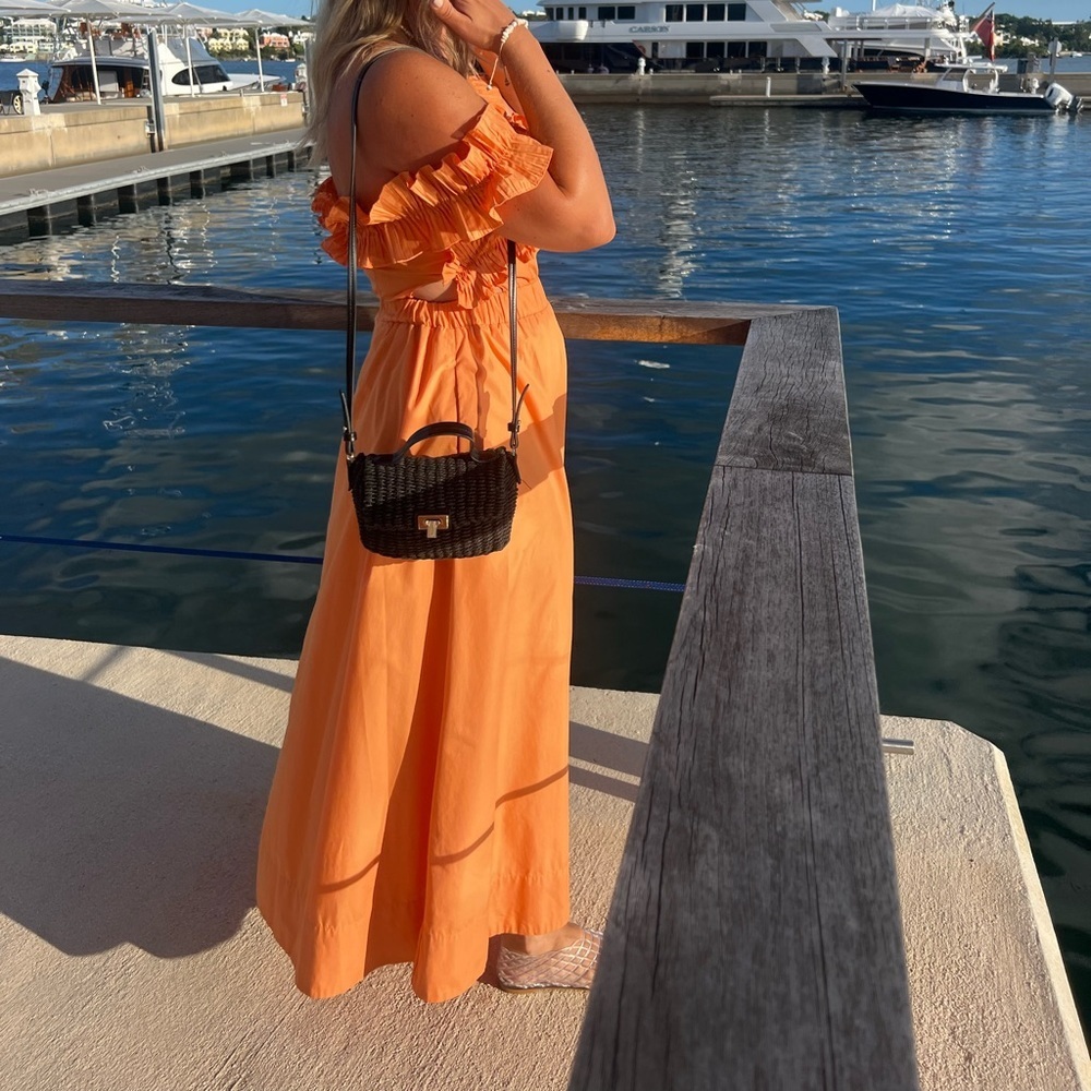 Sovere Rapture Maxi Dress Off the Shoulder Ruffle Orange - Picture 13 of 16